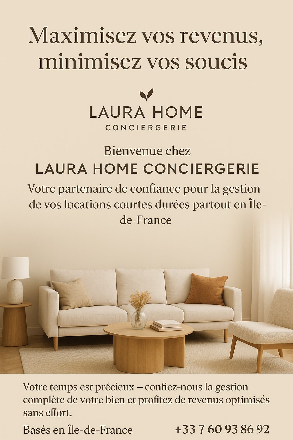 Fiche de présentation Laura Home Conciergerie — Maximisez vos revenus, minimisez vos soucis