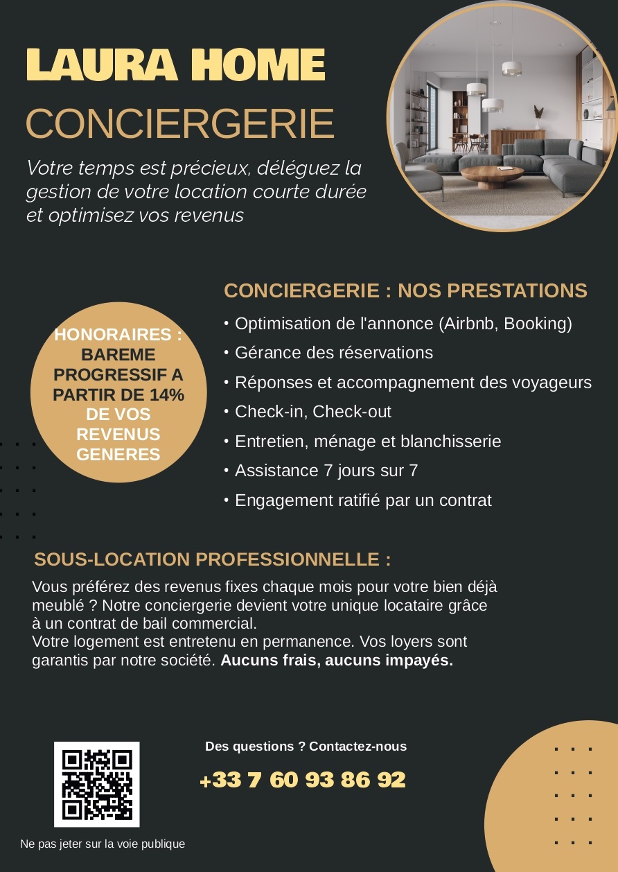 Flyer Laura Home Conciergerie — prestations et honoraires